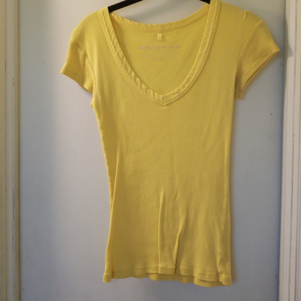 Bright yellow vneck tshirt